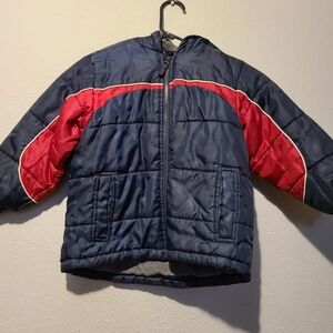 Kids Navy and Red Puffer Jacket Clockwise Size 6